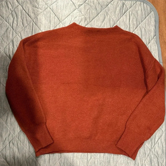 Lulus Rust Red Mock Neck Knit Sweater Small - Picture 6 of 8